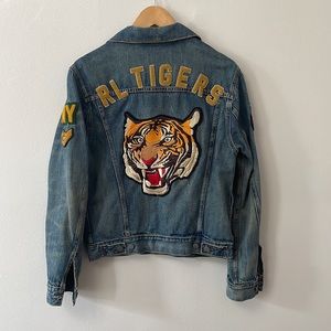 RL Tigers Ralph Lauren Polo Denim Jacket Varsity Football Size Small